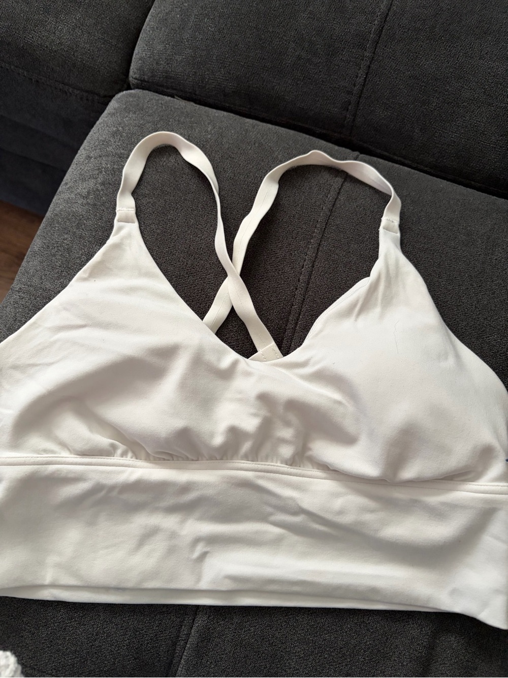 Lightweight White Crisscross Sports Bralette